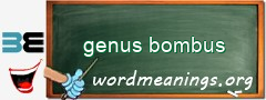 WordMeaning blackboard for genus bombus